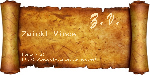 Zwickl Vince névjegykártya